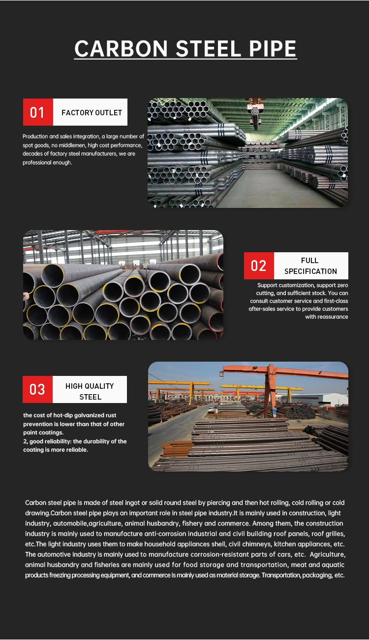 ASTM A53 Q195 Q235 Q345 Hot Dipped Hollow Section Seamless Steel Pipe